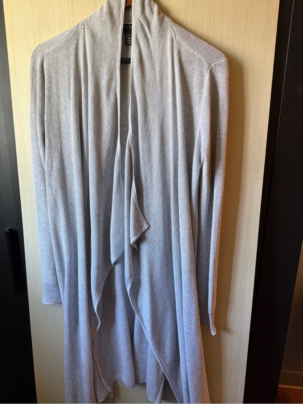 Light Gray Open-Front Women's Sweater Cardigan